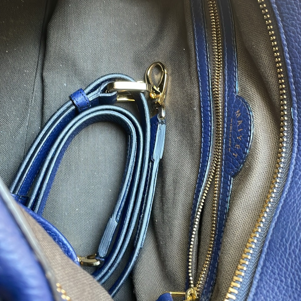 Blue Maiyet Small Satchel travel bag with crossbody strap - Picture 7 of 16